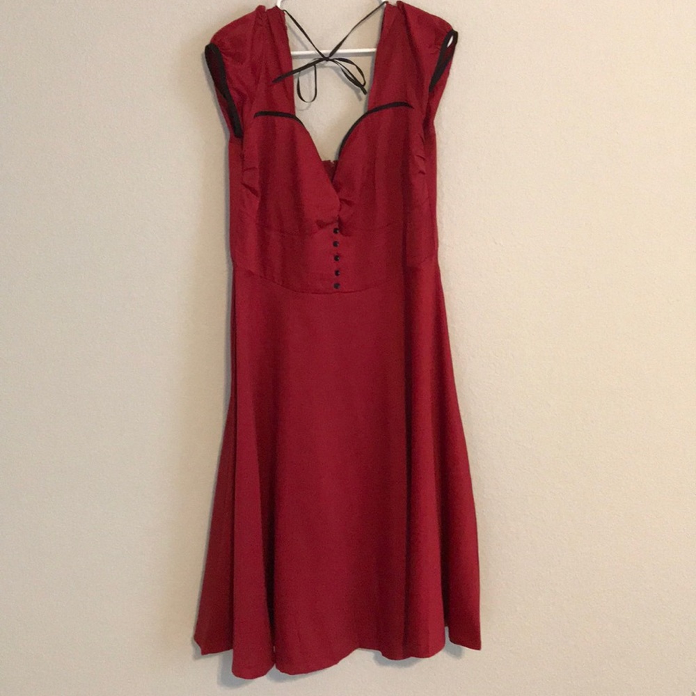 Lindy Bop Red vintage style swing dress